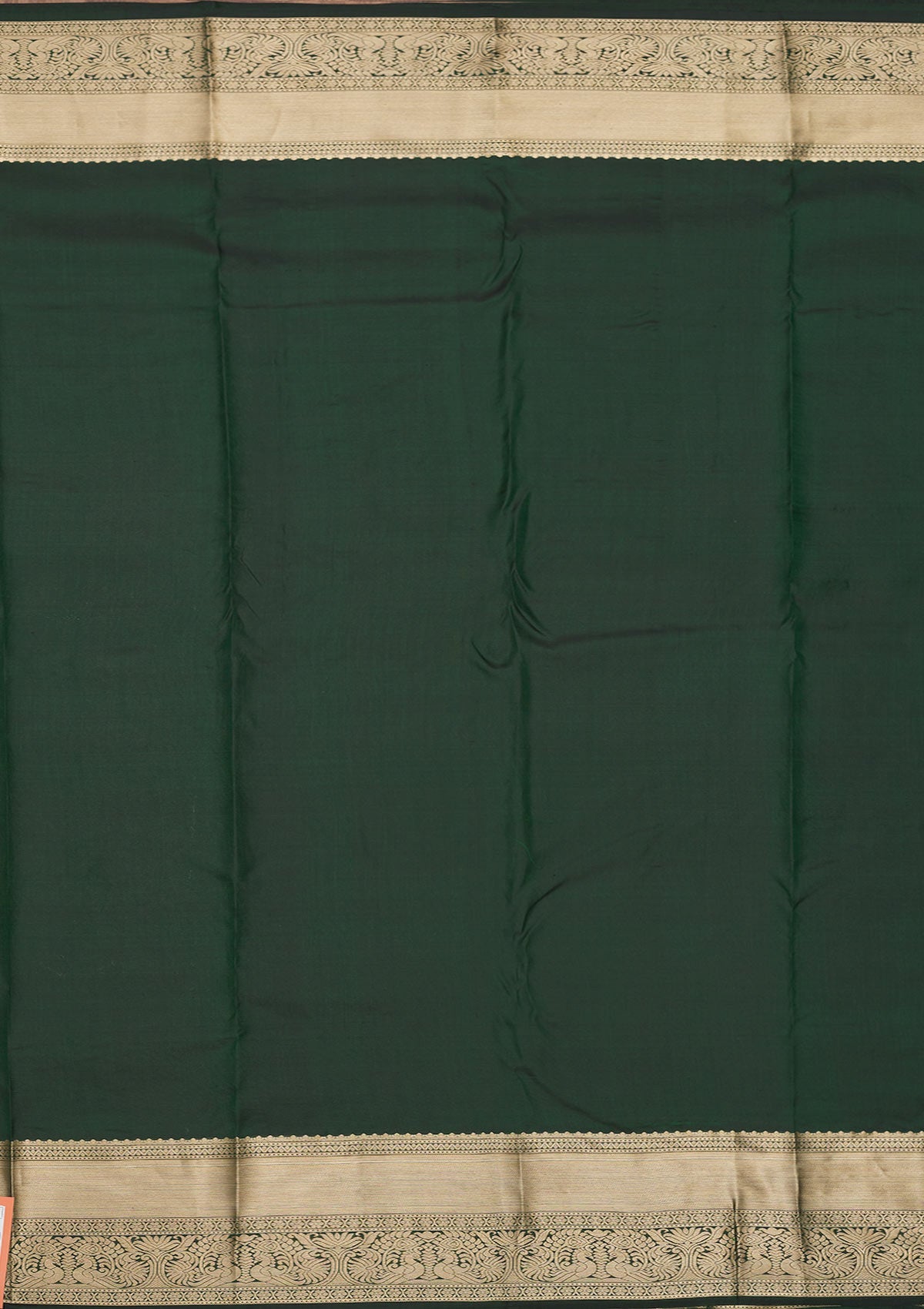 Bottle Green Zariwork Pure Silk Saree-Koskii