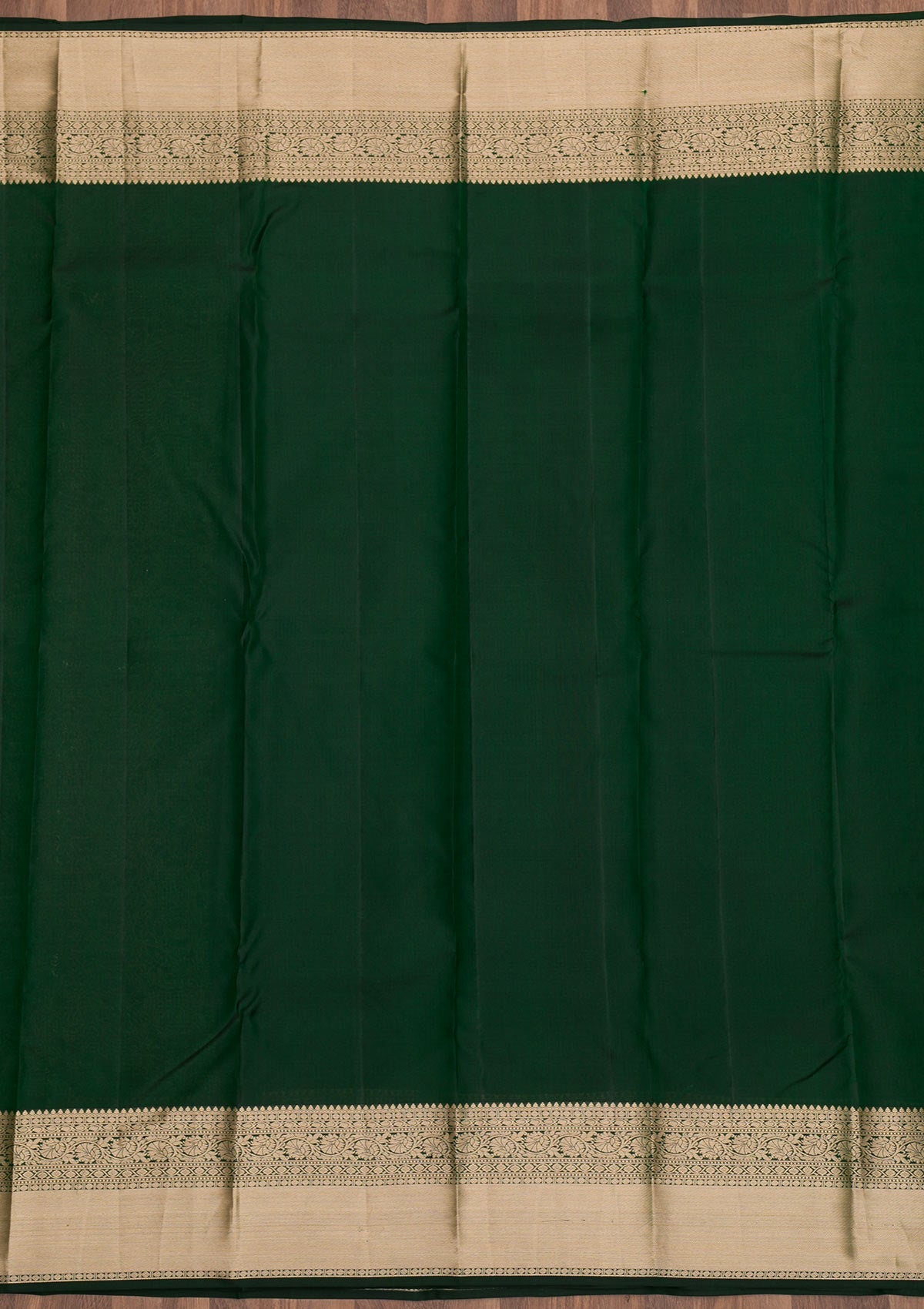 Bottle Green Zariwork Pure Silk Saree-Koskii