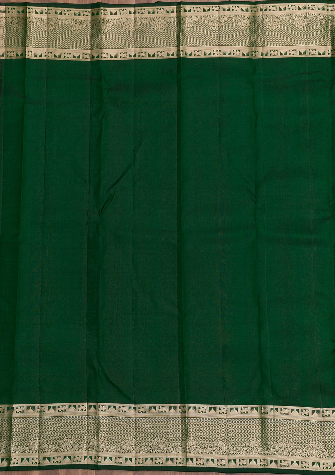 Bottle Green Zariwork Pure Silk Saree-Koskii