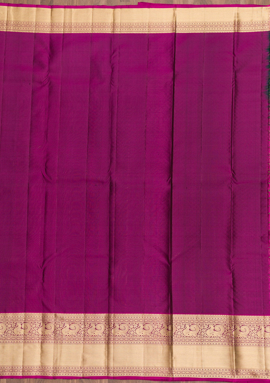 Bottle Green Zariwork Pure Silk Saree-Koskii