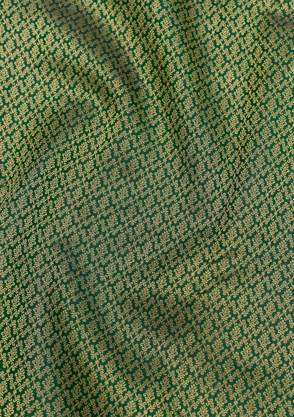 Bottle Green Zariwork Pure Silk Saree-Koskii