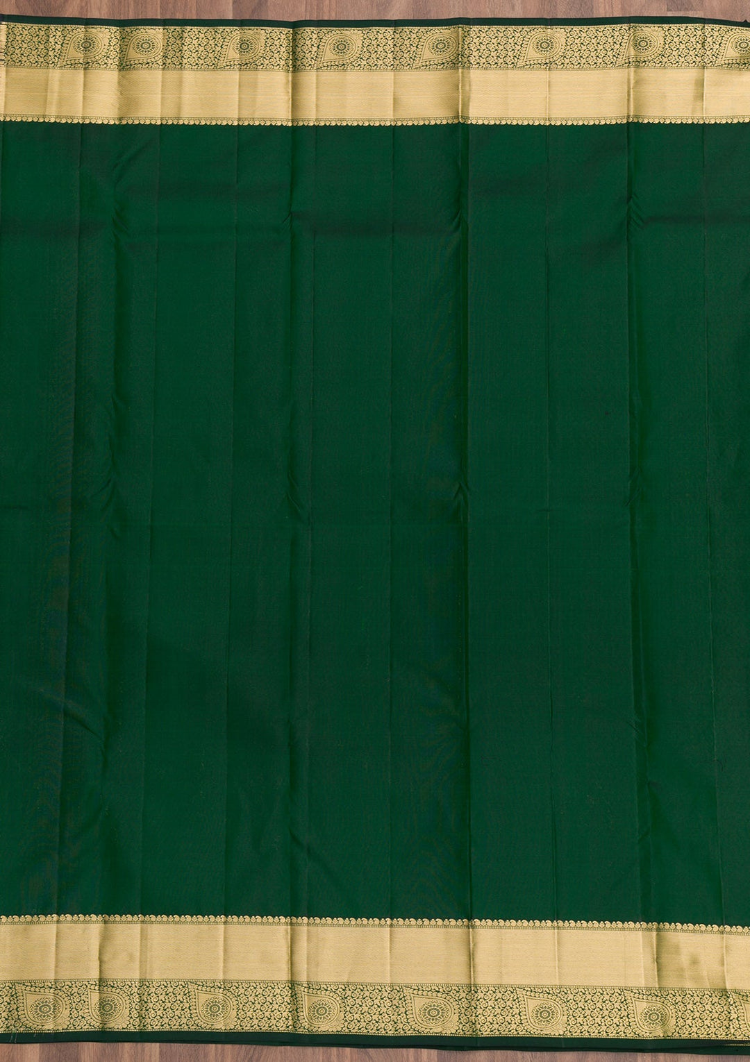 Bottle Green Zariwork Pure Silk Saree-Koskii