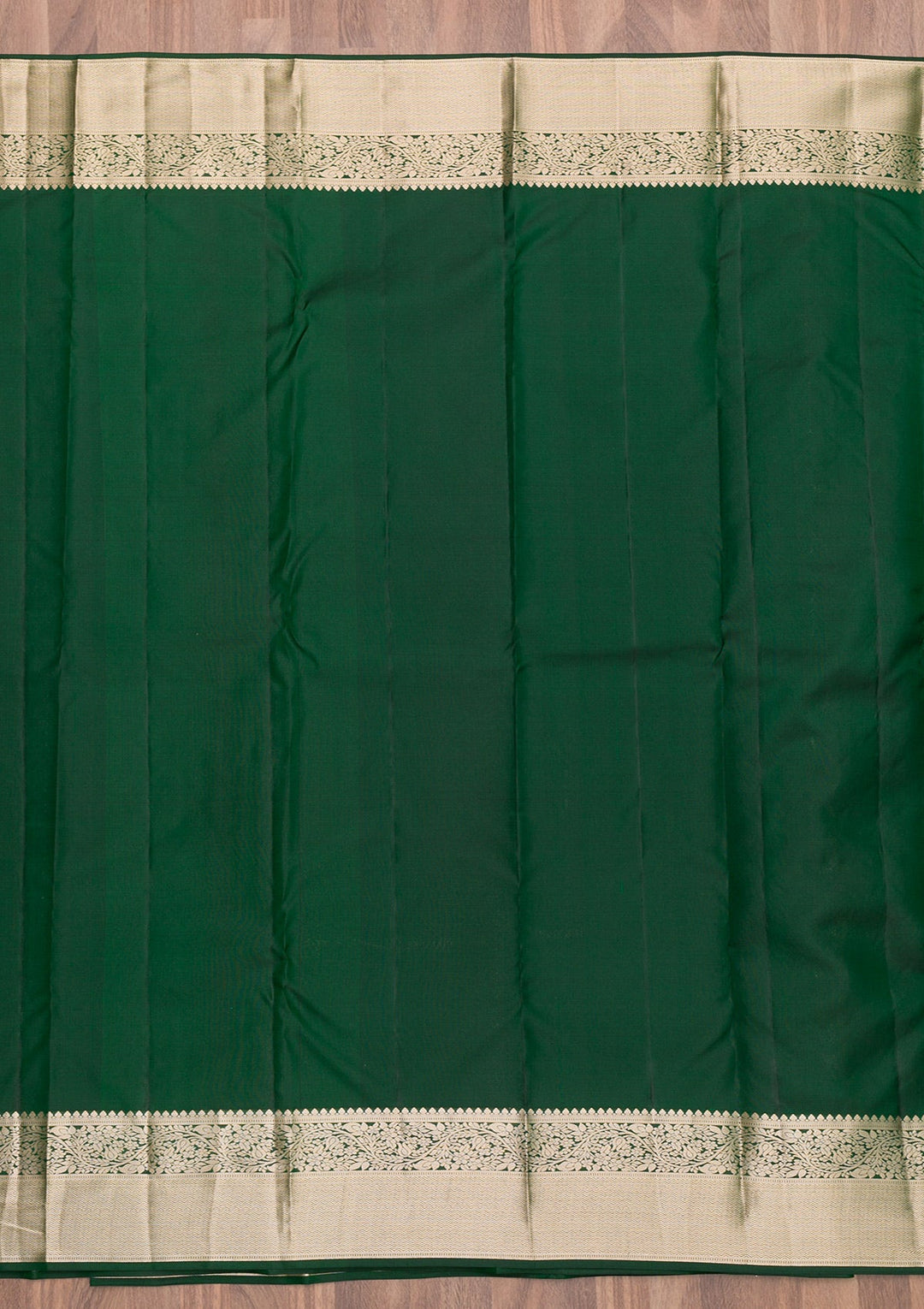 Bottle Green Zariwork Pure Silk Saree-Koskii