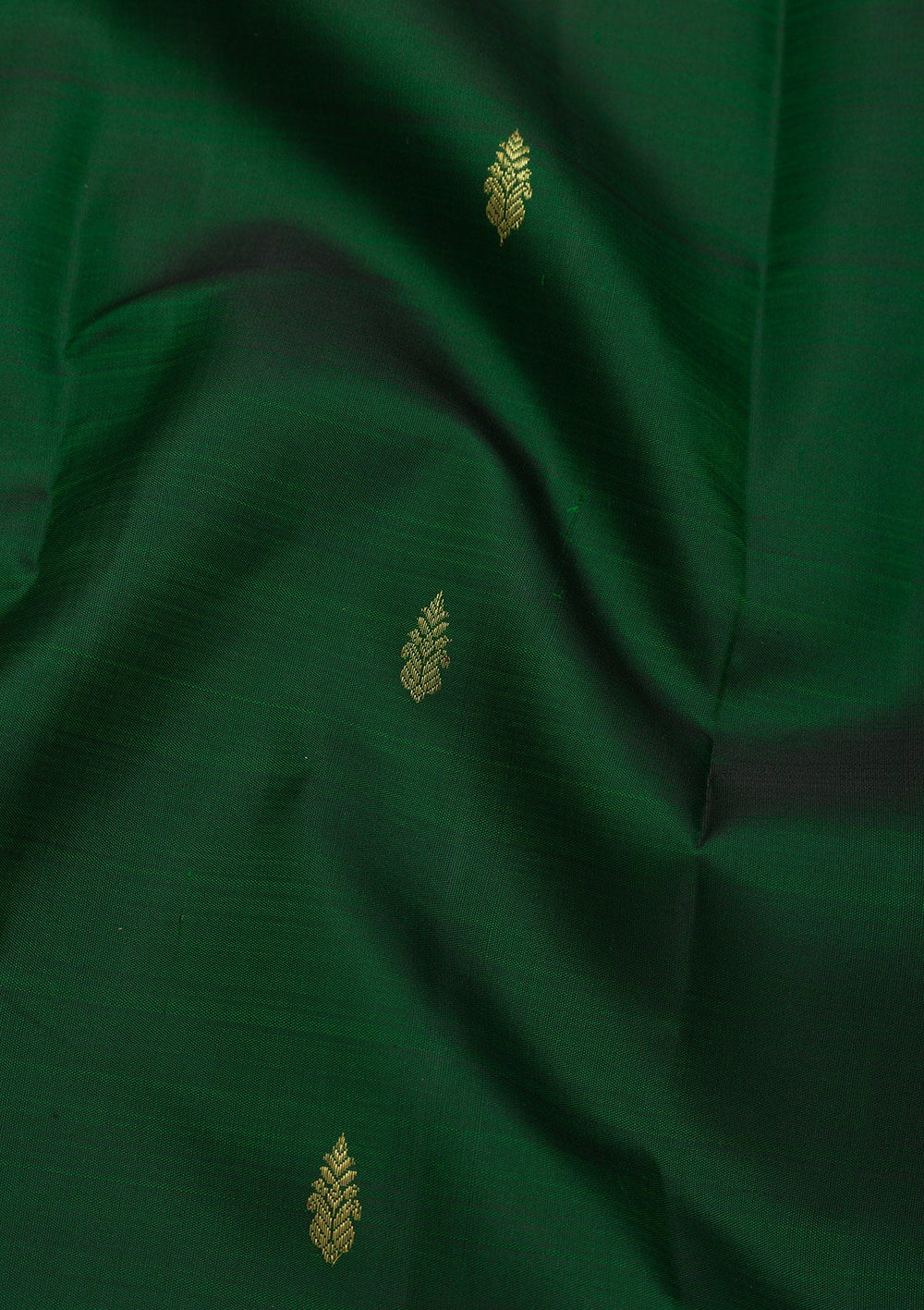 Bottle Green Zariwork Pure Silk Saree-Koskii