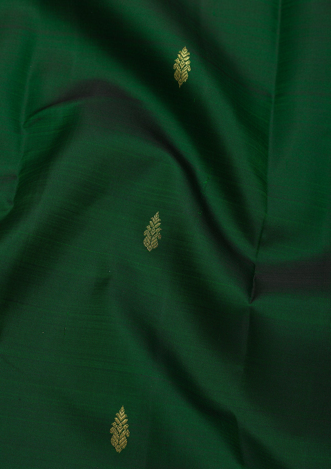 Bottle Green Zariwork Pure Silk Saree-Koskii