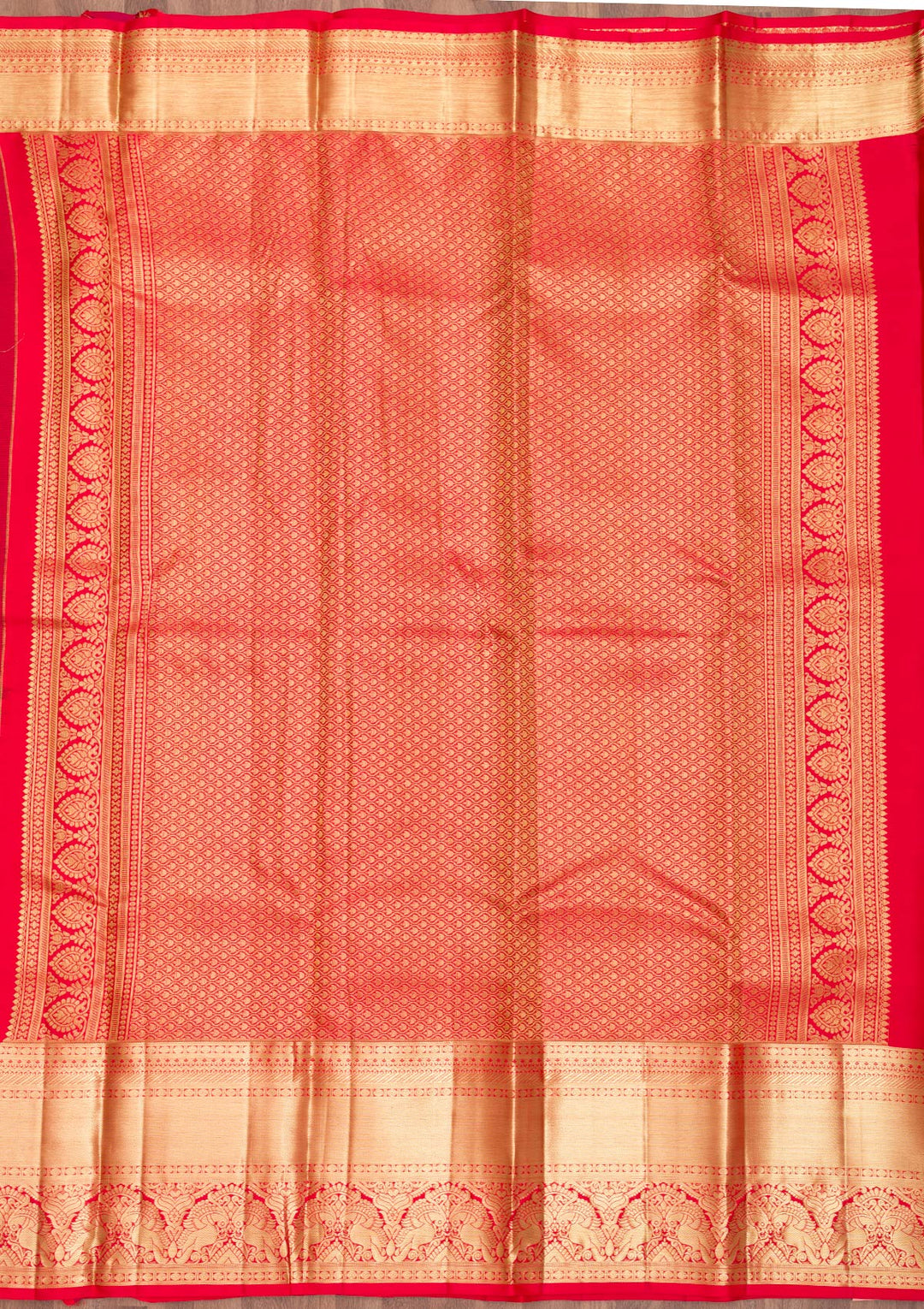 Bottle Green Zariwork Pure Silk Saree-Koskii