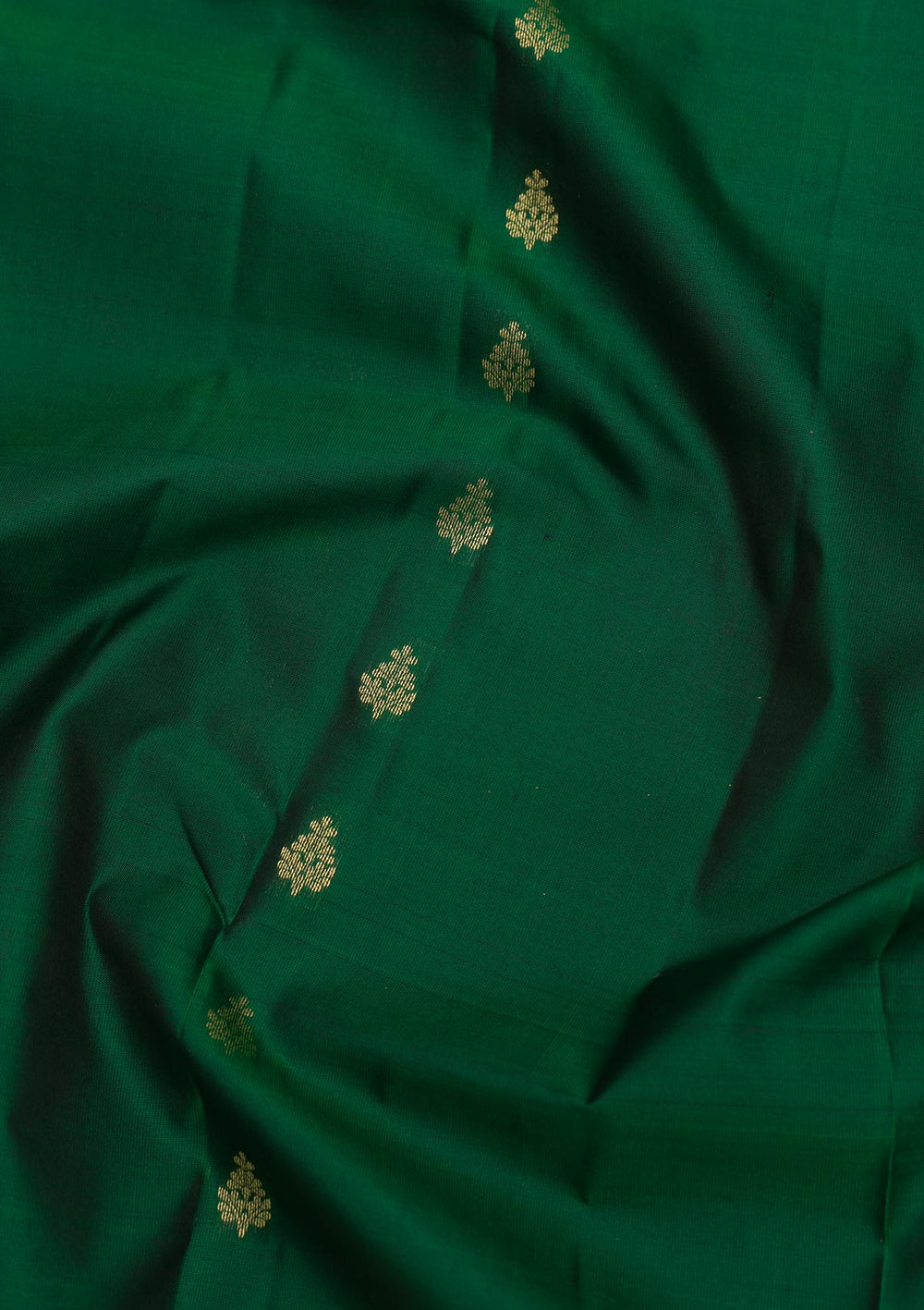 Bottle Green Zariwork Pure Silk Saree-Koskii