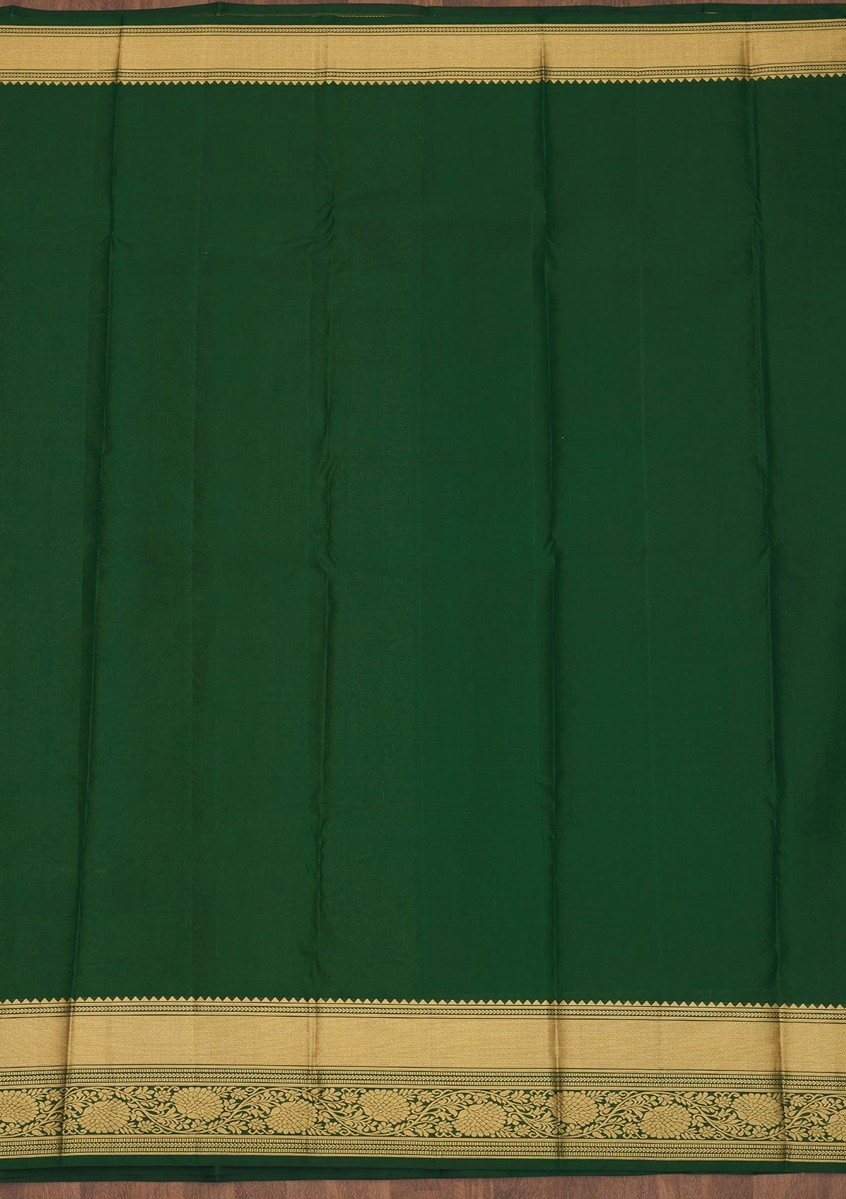 Bottle Green Zariwork Pure Silk Saree