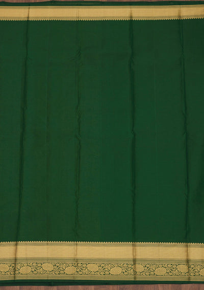 Bottle Green Zariwork Pure Silk Saree