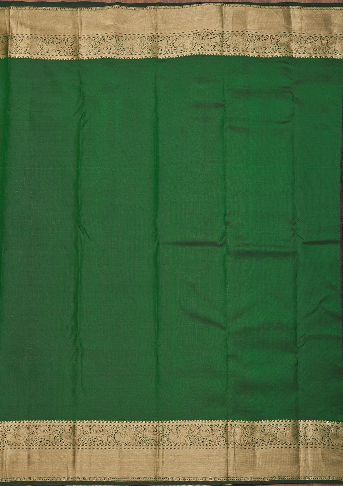 Bottle Green Zariwork Pure Silk Saree