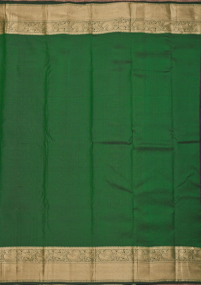 Bottle Green Zariwork Pure Silk Saree