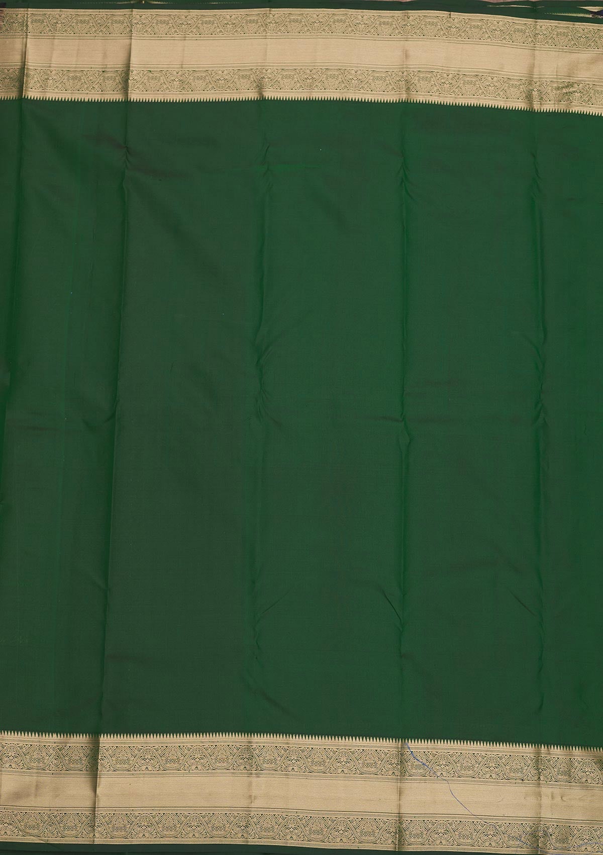 Bottle Green Zariwork Pure Silk Saree-Koskii