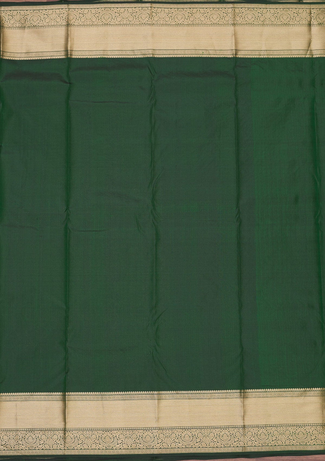 Bottle Green Zariwork Pure Silk Saree-Koskii