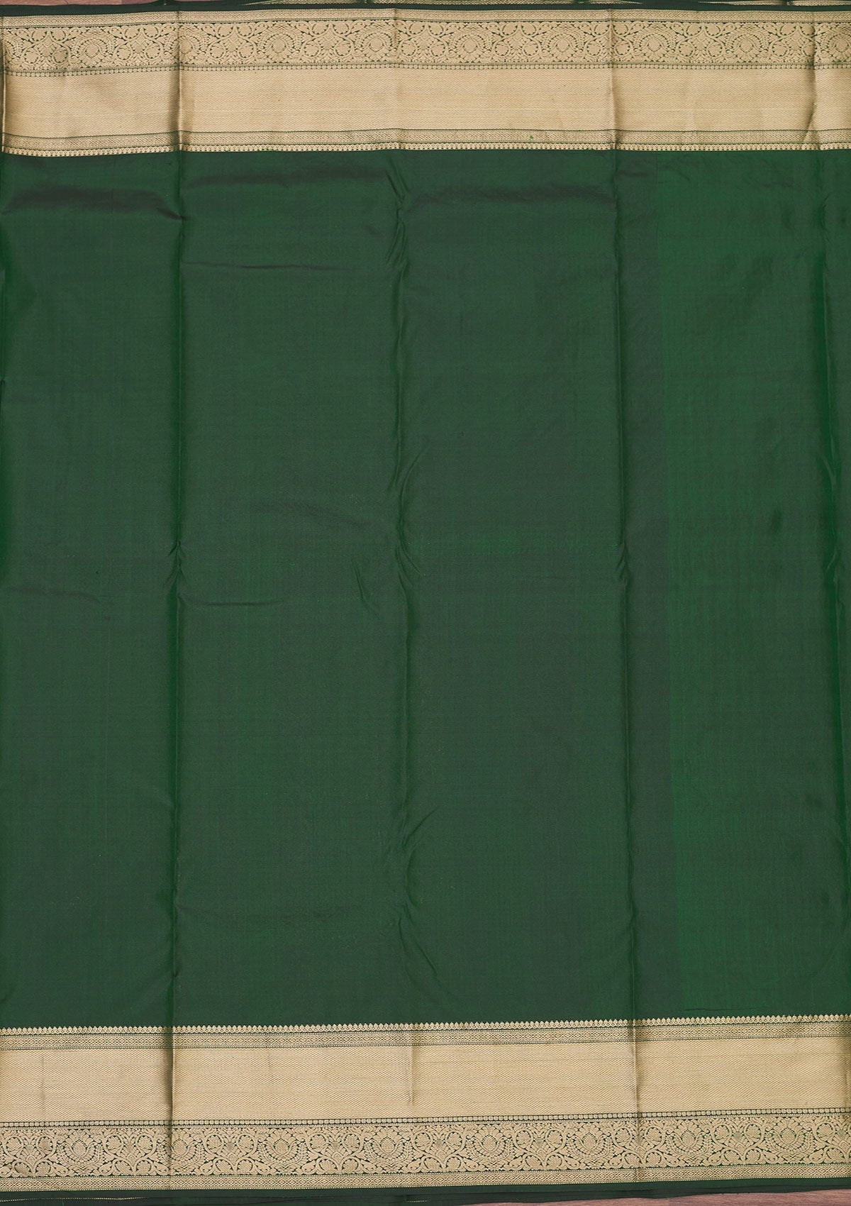 Bottle Green Zariwork Pure Silk Saree-Koskii