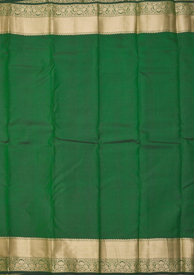 Bottle Green Zariwork Pure Silk Saree