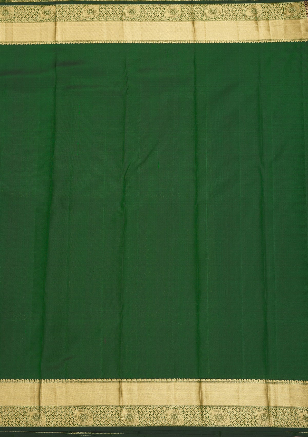 Bottle Green Zariwork Pure Silk Saree-Koskii