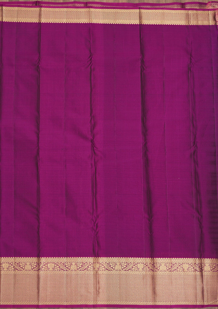 Bottle Green Zariwork Pure Silk Saree-Koskii