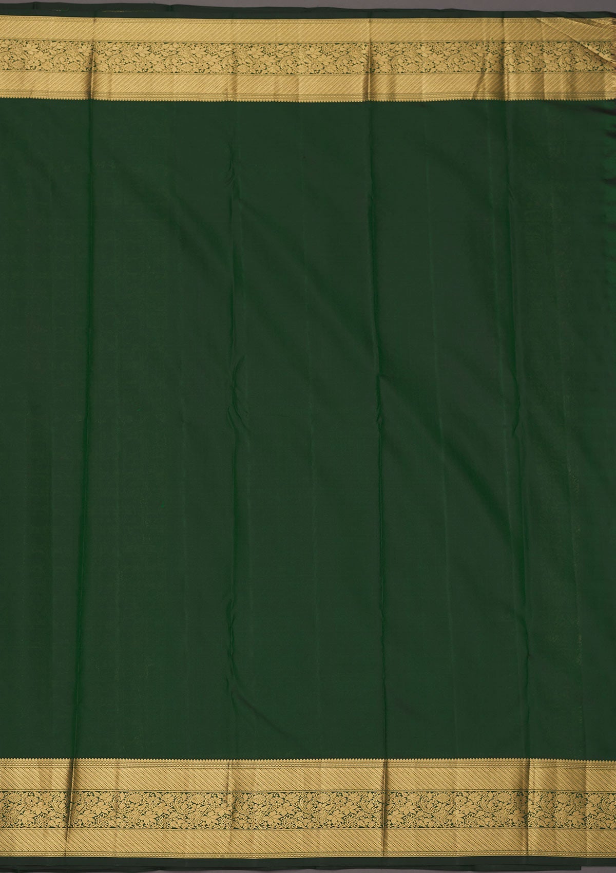 Bottle Green Zariwork Pure Silk Saree-Koskii