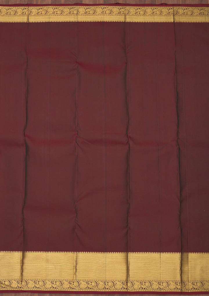 Bottle Green Zariwork Pure Silk Saree