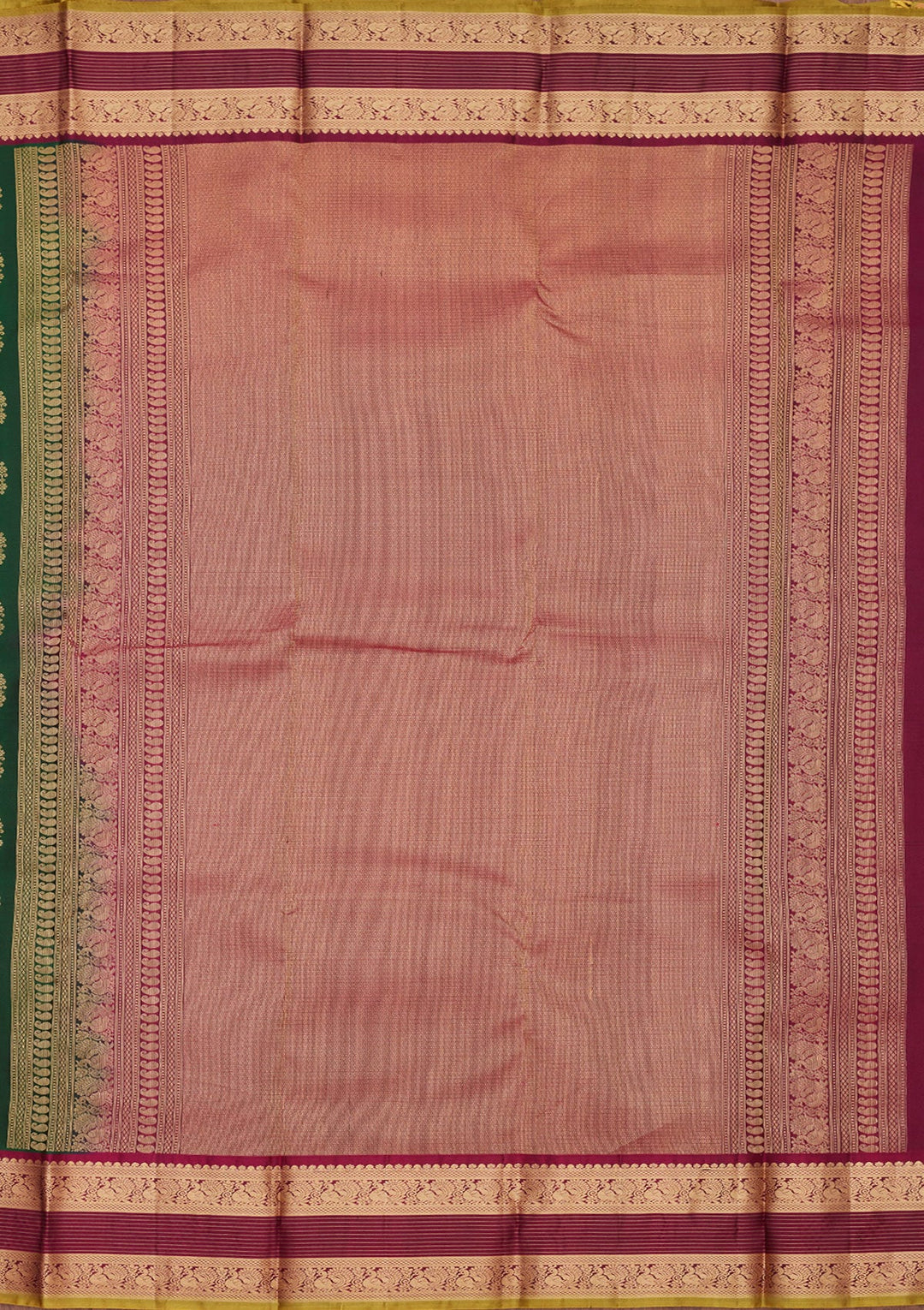 Bottle Green Zariwork Pure Silk Saree