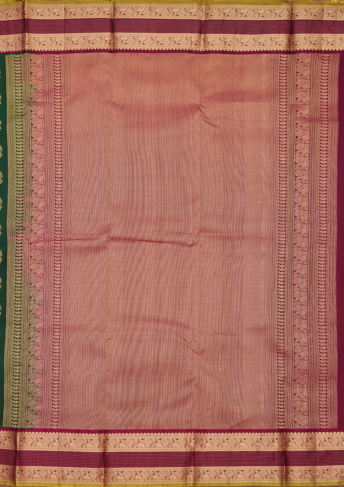 Bottle Green Zariwork Pure Silk Saree