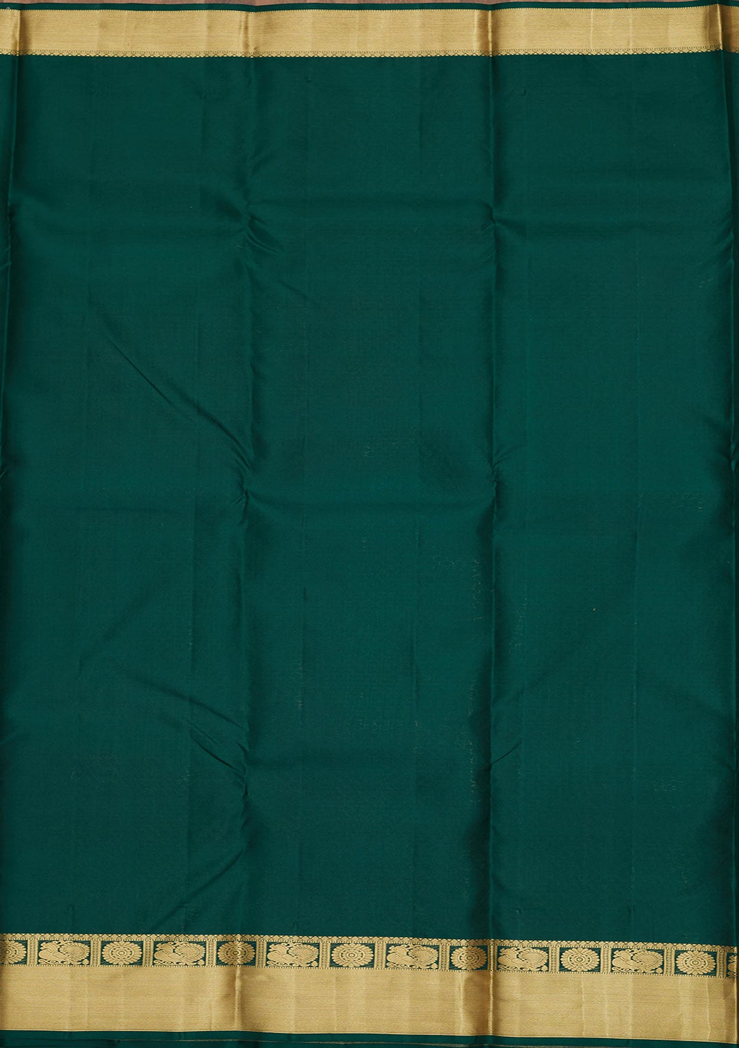 Bottle Green Zariwork Pure Silk Saree-Koskii