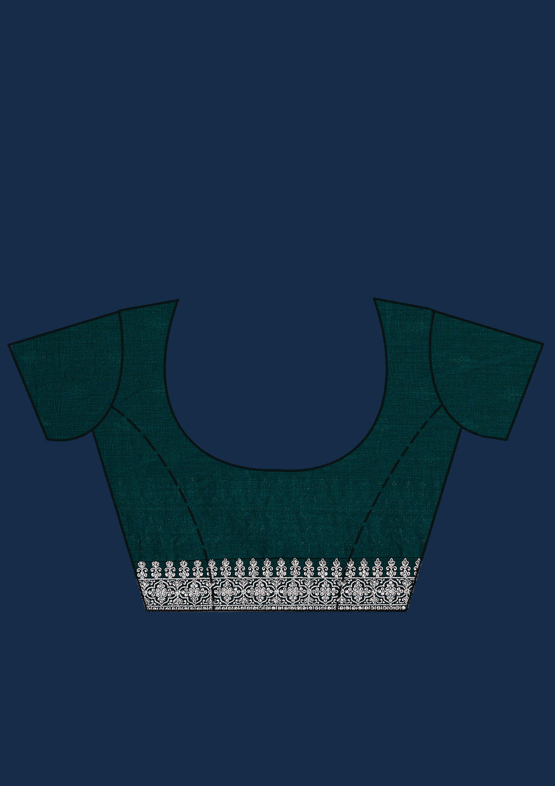 Bottle Green Zariwork Raw Silk Saree-Koskii