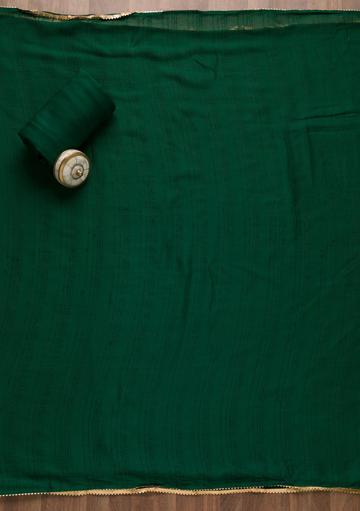 Bottle Green Zariwork Tissue Unstitched Salwar Suit-Koskii