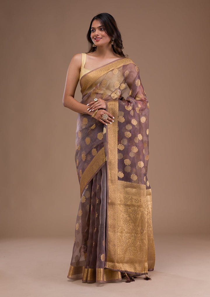 Peacock Blue Stonework Satin Designer Saree-Koskii
