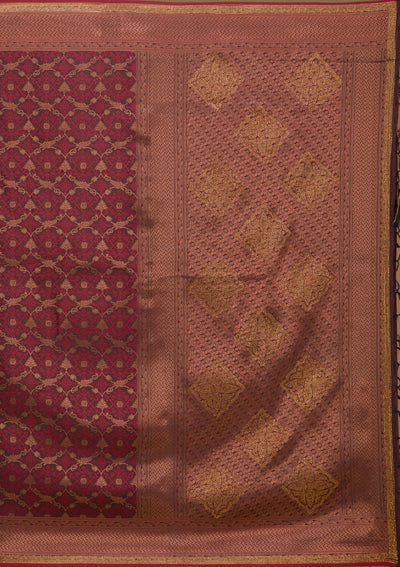 Brown Stonework Art Silk Saree