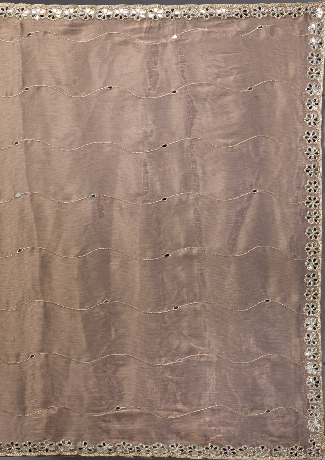 Brown Stonework Georgette Saree-Koskii