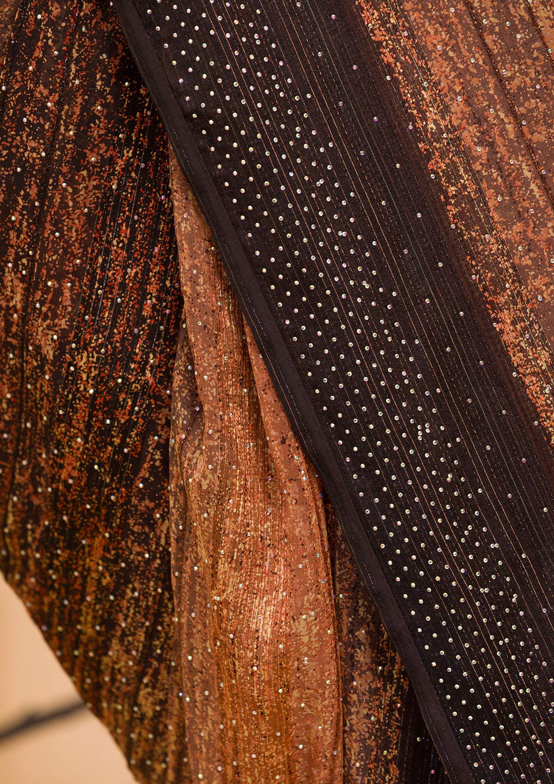 Mehendi Swarovski Organza Designer Saree-Koskii