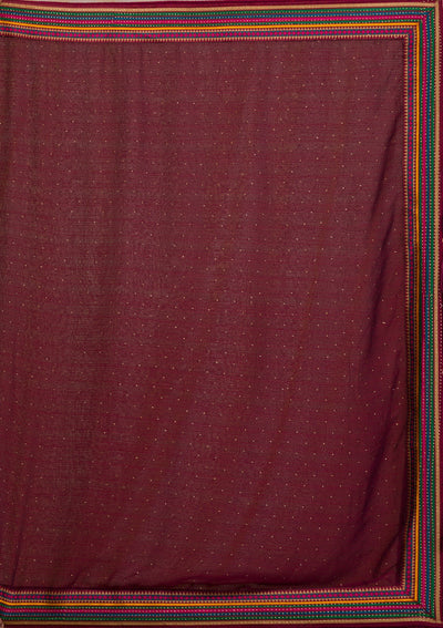 Brown Threadwork Georgette Saree-Koskii