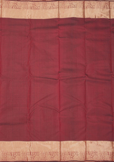 Brown Zariwork Pure Silk Saree-Koskii