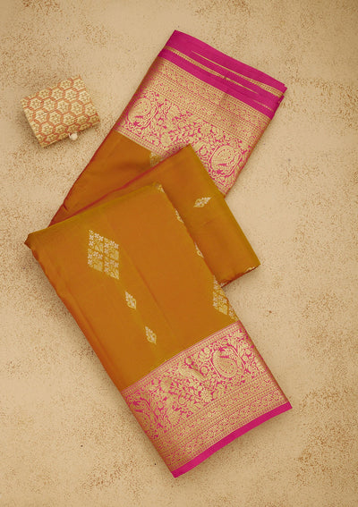 Brown Zariwork Pure Silk Saree-Koskii