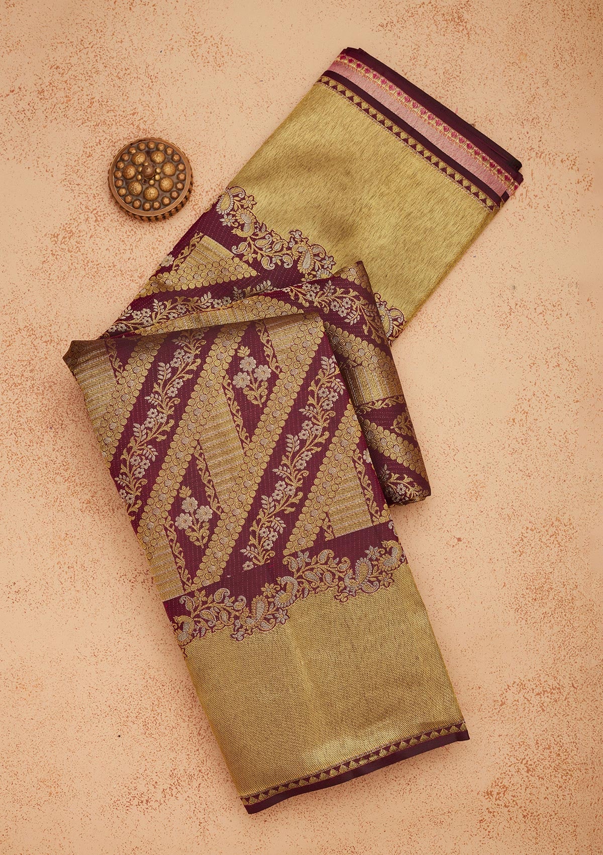 Brown Zariwork Pure Silk Saree-Koskii