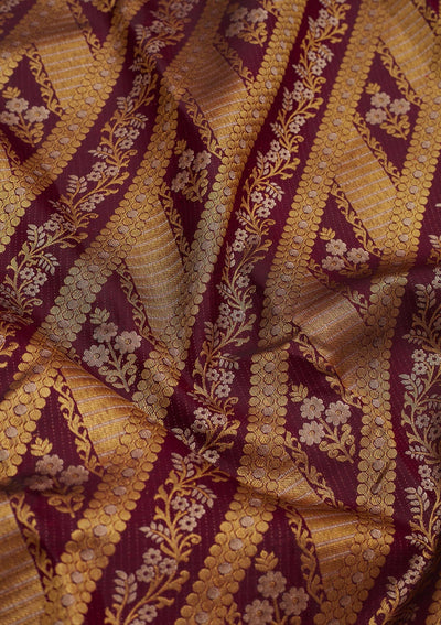 Brown Zariwork Pure Silk Saree-Koskii