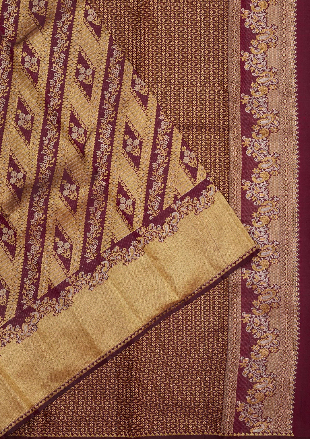 Brown Zariwork Pure Silk Saree-Koskii