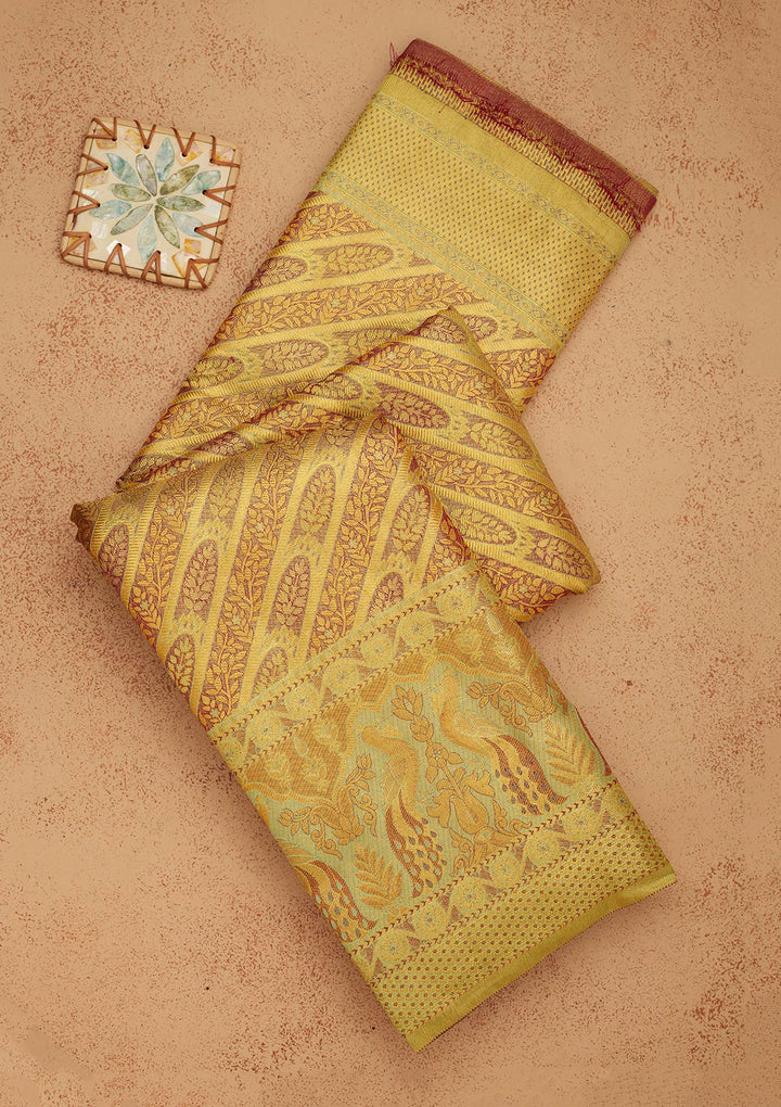 Brown Zariwork Pure Silk Saree-Koskii