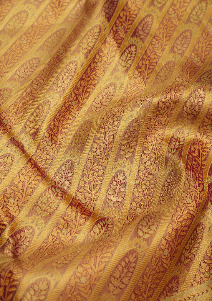 Brown Zariwork Pure Silk Saree-Koskii