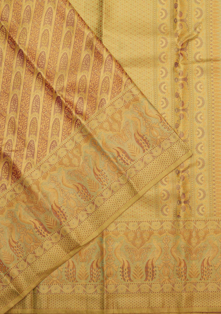 Brown Zariwork Pure Silk Saree-Koskii