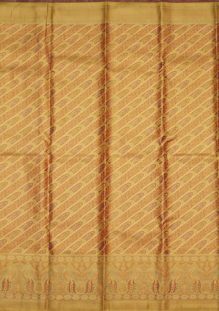 Brown Zariwork Pure Silk Saree-Koskii