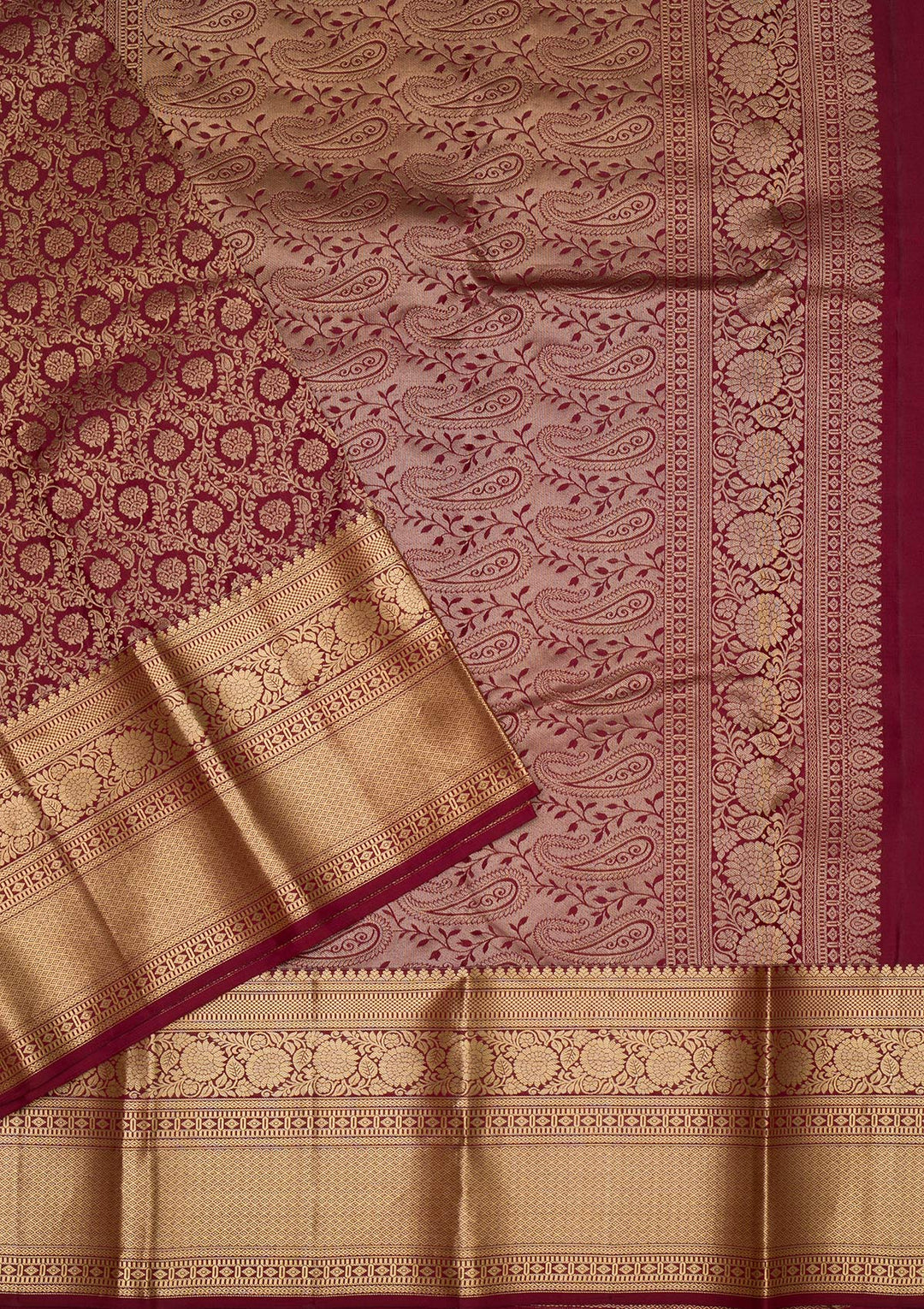 Brown Zariwork Pure Silk Saree-Koskii