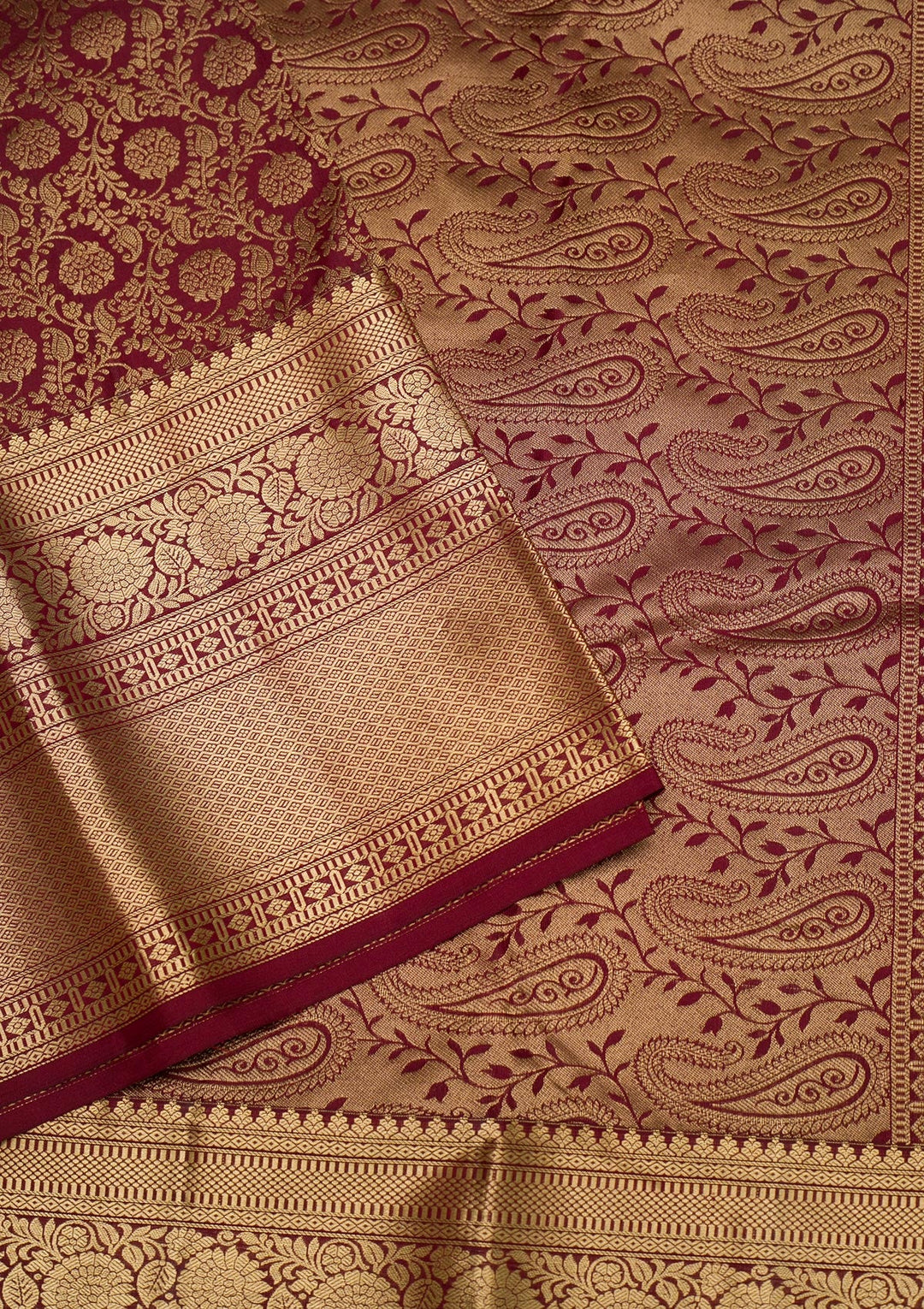 Brown Zariwork Pure Silk Saree-Koskii
