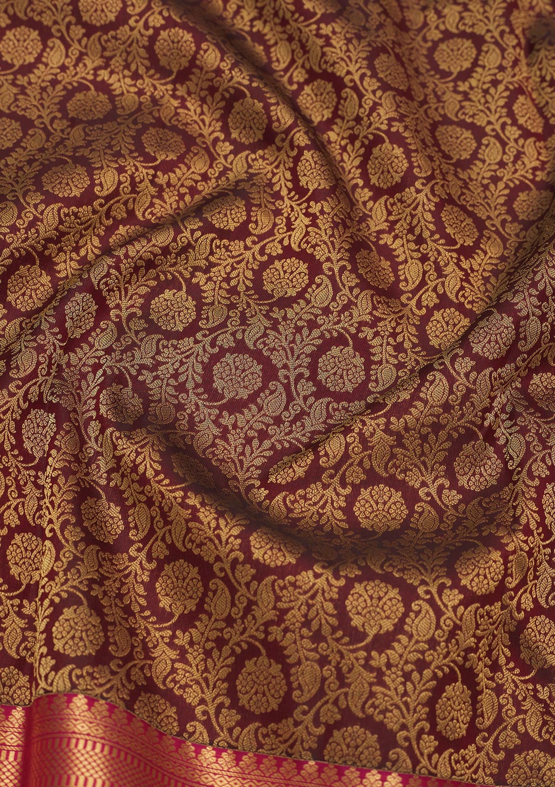 Brown Zariwork Pure Silk Saree-Koskii