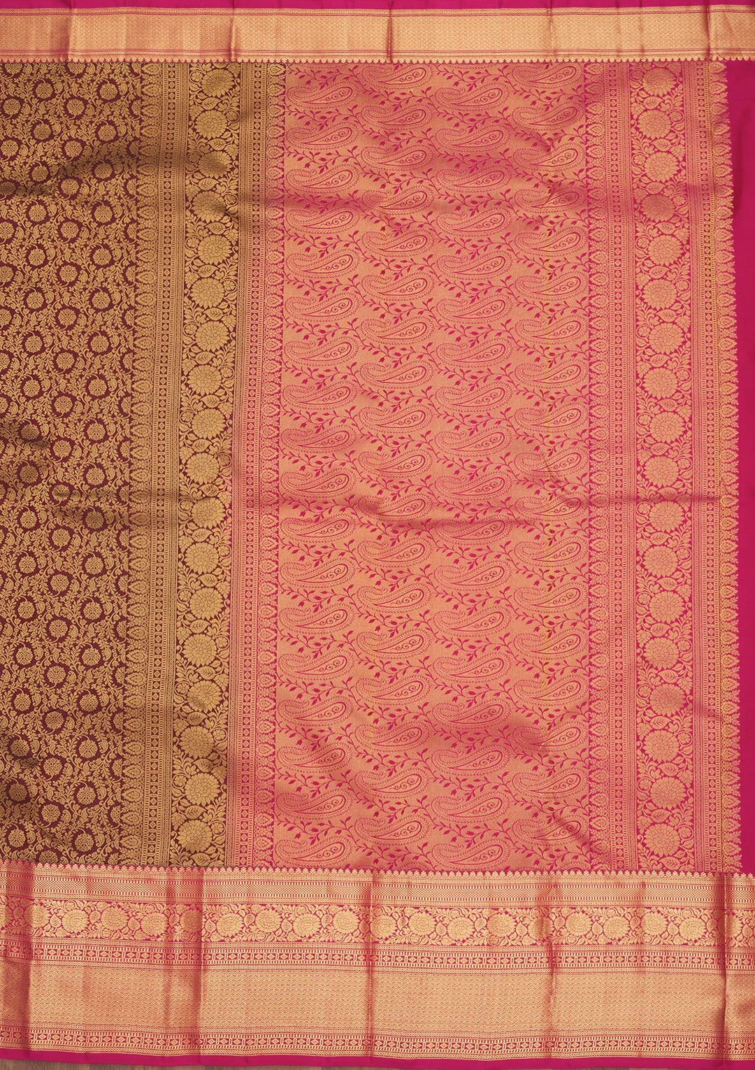 Brown Zariwork Pure Silk Saree-Koskii