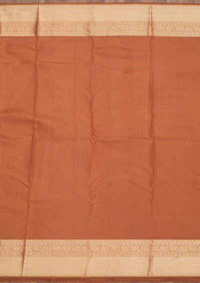 Brown Zariwork Pure Silk Saree-Koskii