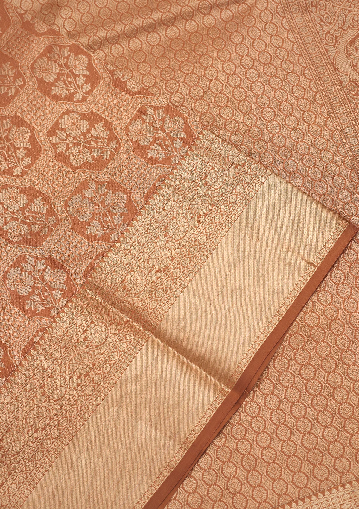 Brown Zariwork Pure Silk Saree-Koskii