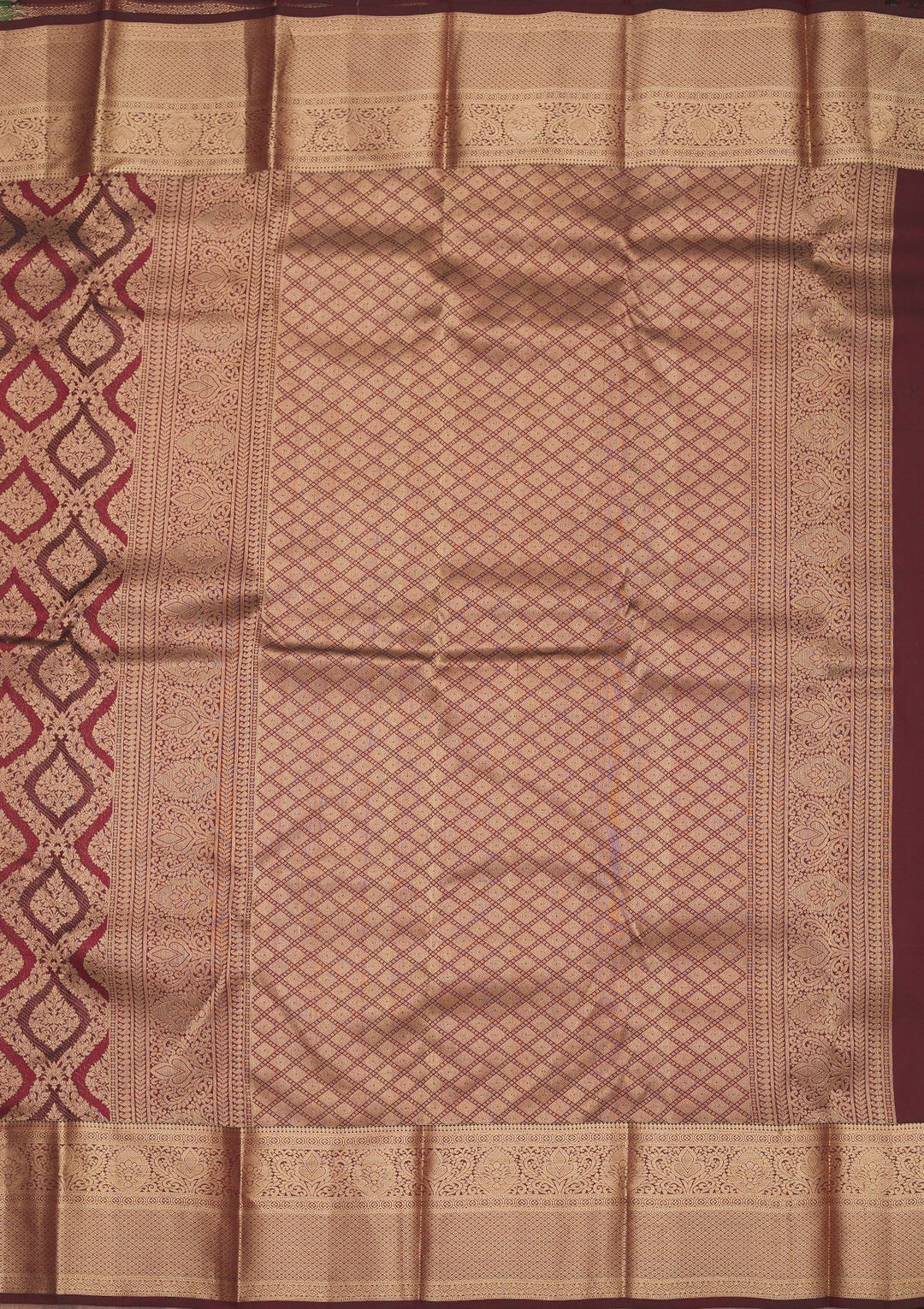 Brown Zariwork Pure Silk Saree