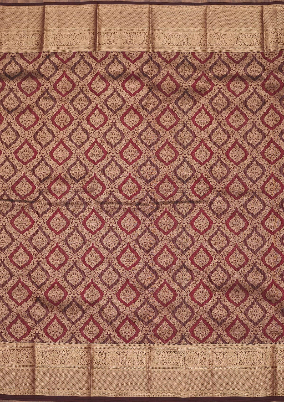 Brown Zariwork Pure Silk Saree
